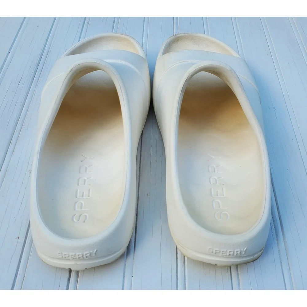 Sperry Float Slides Mens 7 Womens 9‎ Off White Cream Foam Sandals Slip On Shoes